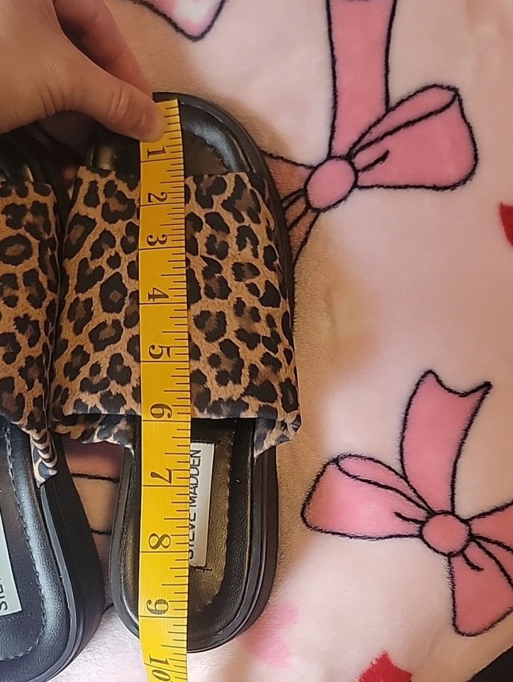 Y2k VTG Early 2000s Steve Madden Leopard Platform Slides Slip On Size 6